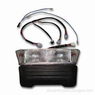Golf Car Light with Headlight Bumper and Fuse Wire Assembly, Available in Black